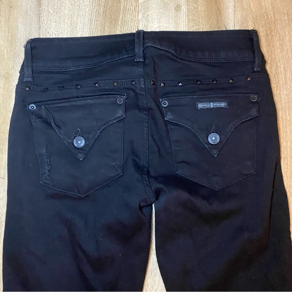 Hudson Collin Skinny Studded Mid Rise Black Skinny Jeans Size 27 - Picture 8 of 15